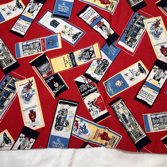 Liz Golf Shirt Women's Size M Red Travel Print Button Short Sleeve Vintage 90s - Picture 11 of 13